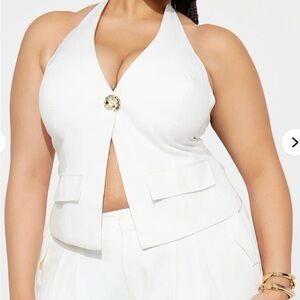 Fashion Nova White Halter Top